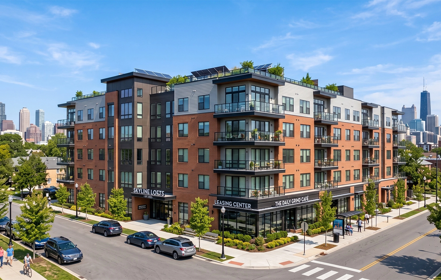 Mid-rise multifamily residential project construction
