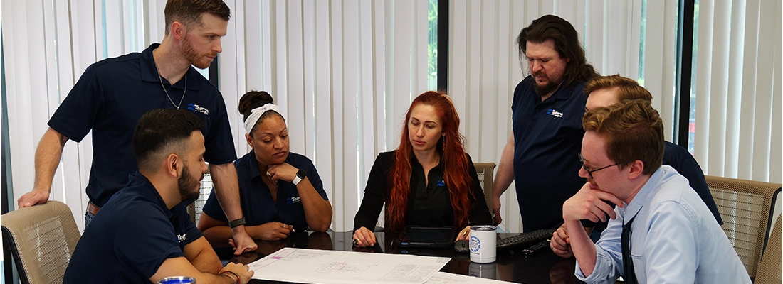 Tempo Mechanical design engineers team planning HVAC systems